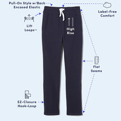 French Toast Kids' Adaptive Fleece Sweatpants with Lift Loops and Pull-Apart Leg Openings
