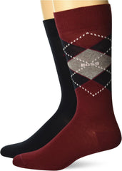 BOSS Men's Two Pack Cotton Argyle Design Dress Socks