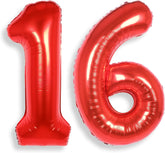 AULE 40 Inch Big Red 6 Balloon Number Large Foil Helium Number Balloons 0-9 Jumbo Giant Happy 6th Birthday Party Decorations for Boy or Girl Huge Mylar Anniversary Party Supplies