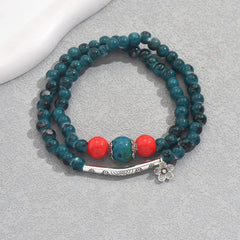 Gold Beaded Stack Bracelets Set For Women 5Pcs Boho Handmade Small Beads Stackable Stretch Layered Jewelry Gift