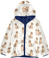 CHIFIGNO Cute Afghan Hound Dogs Beige Toddler Zip up Hoodie Lightweight Thick Sweatshirt Jacket 3T