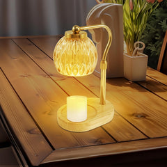 Candle Warmer Lamp, Dimmable Electric Wax Melter Lamp with Timer, Adjustable Height Fragrance Warmer Lamp, Decorative Wax Warmer Ambience Light for Bedroom Birthday Party Home Decor Gifts (Gold)