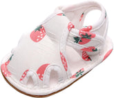 Baby Girls Fruit Strawberry First Walking Sandals Infant Toddler Lightweight Closed Toe Anti-Slip Mary Jane Shoes