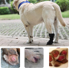 Dog Paws Protector Boot,Large Size Water Resistant Soft Protective Shoe for Dog Shoe with Self-Adhesive Strap,Non-Slip,Lick-Proof Protection Wound Care Breathable Pet Footwear (L)