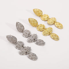 Statement Gold Flower Earrings Large Metal Floral Drop Earrings Stylish Jewelry for Women Fashion Accessories