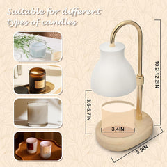 SOKCVSEA Candle Warmer Lamp - Candle Lamp Warmer with Timer, Birthday Gifts for Mom Women, House Warming Gifts New Home Decor,Wax Melt Warmer with 2 Bulbs F.White Gold