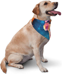 Abstract World Map Dog Bandana Pet Scarf Accessories for Small Medium Dogs Cats Photo Prop, Triangle Pet Bandanas Adjustable Puppy Bib Washable Dog Kerchief Puppy Neckerchief