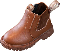 Kids Girls Ankle Bootie with Side Zipper Dress Boot Youth Toddler Waterproof Outdoor Fall Booties Leather Shoes