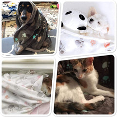 Pet Dog Bed Cover Warm Blanket Printed Fleece Blanket for Cats Dog Small Animal Cage Bedding Blanket Throw Cushion