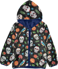 CHIFIGNO Colorful Sugar Skulls Boy Lightweight Jacket Fleece Outerwear Jackets for Fall Winter 3T