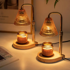 Candle Warmer Lamp with Timer: 2 Pack Height Adjustable Candle Lamps with 4 Bulbs Dimmable Wax Melt Warmer Home Bedroom Office Decor Mothers Day Mom Gift for Women