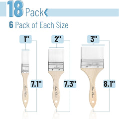 Bates- Chip Paint Brushes, 6 Pack, 1", 2", 3", Synthetic Bristles Painting Brushes, Paint Brushes Set, Chip Brush, Painting Brush, Wood Stain Brush Set, Chip Paint Brushes for Paint, Chip Brushes