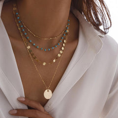 Rustic Turquoise Layered Necklace Country-Inspired Western Accessory for Women