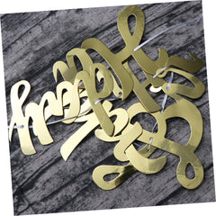 1 Set Mirror Paper Birthday Banner Creative Bunting Garland Decorations for Women's Party Supplies
