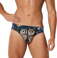 Blue Owl Men's Swimsuit Brief Beach Shorts Bikini Swimwear Sexy Swimming Trunks