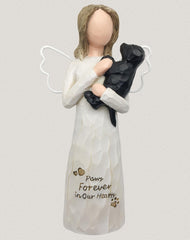 Dog Memorial Gifts for Loss of Dog, Dog Sympathy Gifts in Memory of Passing Away Pet Dog, Resin Dog Angel Figurine for Dog Mom and Dog Lovers, Black