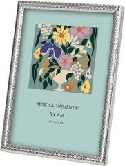 MIMOSA MOMENTS Dots Brass-tone Plating Metal Picture Frame with Stand, Display 5x7 Photo (Brass,5x7)