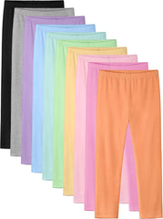 10 Pack Girls Leggings Cotton Pants for Girls Full Length Toddler Warm Stretchy Leggings for Kids Winter