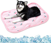 Cool Dog Bed,Pet Coolinges Mat,Dog Ice Pad,2025 Pet Cool Pad for Dogs Cats,Washable Indoor Outdoor Bed for Summer,Foldable Pads for Dogs Settle Mat Blanket Cat Ice Pad,Breathable Comfortable (D, L)
