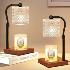 2 Pack Candle Warmer Lamp with Timer Dimmer Adjustable Height, Birthday Gifts for Women, House Warming New Home Decor Gifts for Mom, Electric Wax Warmer for Jar Candles, Amber