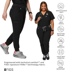 FIGS Zamora Jogger Scrub Pants for Women — Slim Fit, 6 Pockets, Yoga Waistband, Ribbed Ankle Cuffs, Anti-Wrinkle