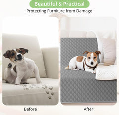 Single-Sided Waterproof Dog Bed Cover, Antislip Pet Blanket Sofa Couch Furniture Protector Washable for Puppy Large Dog Cat (30"*75")