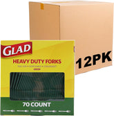 Glad Clear Plastic Forks, Heavy Duty Disposable Cutlery Set, Standard Size, Clear Disposable Fork, Bulk Pack of 70 - Perfect for Parties, Camping, and Everyday Use