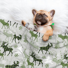 Festive Squirrels Dark Forest Print Pet Blanket Soft,Cozy Dog and Cat Blanket for Bed Couch Car Crate,Puppy Throw-Small