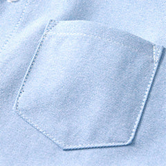 BILIKEYU Boys Girls Short Sleeve Button Down Cotton T-Shirts Stand Collar Solid Color Summer Casual Tops with