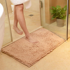 Bathroom Rug 27" X 18" Shaggy Washable Non-Slip Absorbent Microfiber Extra Soft Thick Pink Bath Mat Plush Machine Wash Dry Quick Dry Bath Rug for Tub Kitchen Shower Bathroom Floor