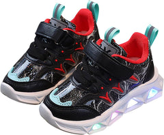 Childrens Glitter Sneakers Basketball Sport Running High Top Glitter Shoes Kids Boys Flat Non Slip Breathable Shoes