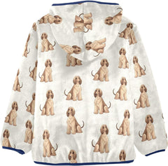 CHIFIGNO Cute Afghan Hound Dogs Beige Toddler Zip up Hoodie Lightweight Thick Sweatshirt Jacket 3T