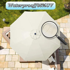 9.8ft/300cm Patio Umbrella Replacement Canopy 6 Arms/8 Arms Patio Replacement Parasol Canopy Cover Replacement Cloth for Cantilever Umbrella(Gray,6 ribs-2.7m(8.8ft))