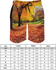 Men's Swim Trunks Beautiful Colorful Autumn Park Beach Shorts Quick Dry Summer Bathing Suit Swimwear