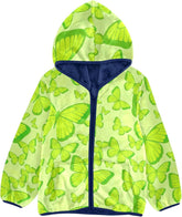 CHIFIGNO Butterflies Green Yellow Boy Fleece Zip up Jacket Light Comfy Fleece Jacket 3T