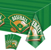 4-Pack Baseball Tablecloths, Baseball Party Supplies Baseball Birthday Decorations Disposable Plastic Tablecloth Baseball Field Tablecover for Baseball Theme Party Baseball Game Day, 51 x 86in