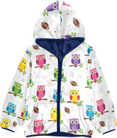 CHIFIGNO Colorful Owls White Boy Hooded Jacket Lightweight Soft Sweatshirt Jacket 3T