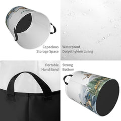 Personalized Laundry Basket for Nursery, Custom Nursery Laundry Hamper with Name, Customize Mallard Duck Baby Clothes Circular Hamper for Boys Girls Room Decor