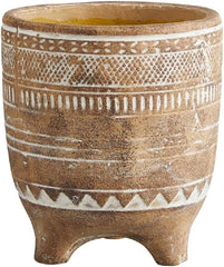 47th & Main Cement Home Decor Pot Planter for Succulents and Flowers, Large, Braided