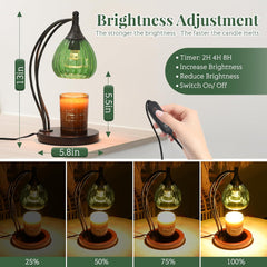 Candle Warmer Lamp with Timer Dimmer - Electric Candle Lamp for Jar Candles with 2 Bulbs - Candle Warmer Light for Scented Wax Valentines Day Gifts New Home Decor for Women Mirror Silver