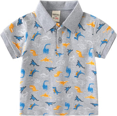 Kids Toddler Shirt Cartoon Dinosaur Prints Short Sleeve Button Shacket Boys Girls Shirt Tops Outwear Big Boy Top