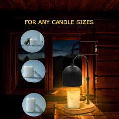 Candle Warmer Lamp, Adjustable Height with Timer & Dimmable, House Warming Gifts New Home Decor, Festival Gifts for Women, Wax Melts Warmer for Jar Candles with 2 Bulbs (Black)