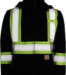 BOCOMAL FR Hoodies High Visibility 14oz Fleece Heavyweight Hi-vis Jackets Flame Resistant Reflective Hooded Sweatshirts