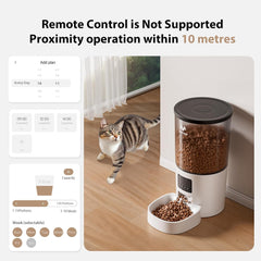 Automatic Cat Feeder - 3L Pet Dry Food Dispenser with Timed Programmable Portion Control, Dual Power Backup, Easy Set Up, 10 Meals Per Day for Cats and Puppies, Black(Remote Not Supported)