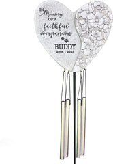 GiftsForYouNow Engraved in Loving Memory Personalized Pet Memorial Wind Chime with Stake, Pet Memorial Stone with Chimes, Dog Grave Marker