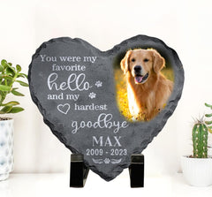 Famtitrendz Personalized Forever in Heart Dog & Cat Memorial Stone - Pet Loss Commemorative Gifts