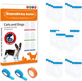20 Disposable Dog Boots, Disposable Waterproof Dog Boots, Disposable dustproof Dog Shoes, with 3 Rolls of Adjustable self-Adhesive Bandages for Enhanced Adhesion(Medium)