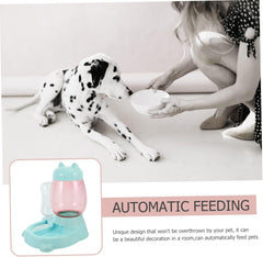 BESPORTBLE Automatic Cat Water Dispenser Non-Spill PET Bowl 2-in-1 Cat Food and Water Feeder Flip Design Practical Automatic PET Waterer