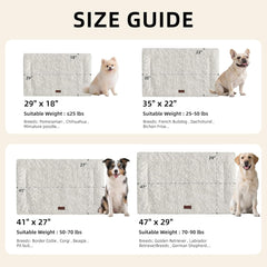 Fluffy Reversible Dog Bed Mat - Ultra Soft & Machine Washable Dog Crate Pad fit for Metal Kennel, Cozy Sleeping Mat, 29" x 18", Light Gray