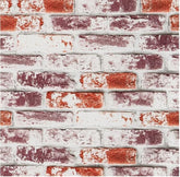 Anmon Red Brick Wallpaper Peel and Stick 17.7" x 118", Brick Wallpaper 3D Look Self Adhesive Faux Contact Paper, Removable Vinyl Roll Wall Paper for Walls Backsplash Home Decoration